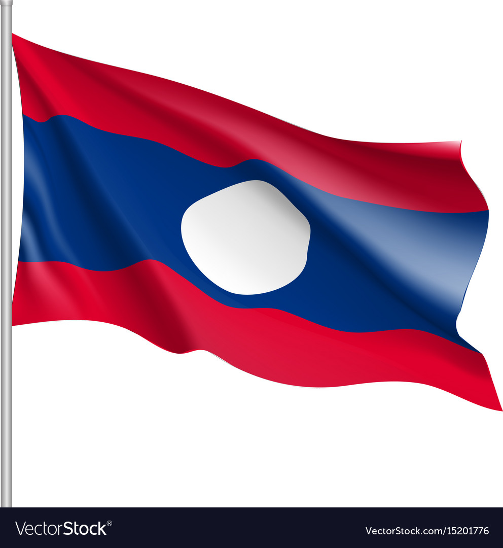 National official flag of laos Royalty Free Vector Image