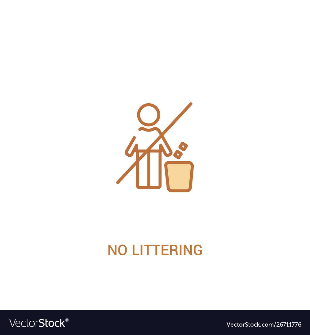 No littering concept 2 colored icon simple line Vector Image