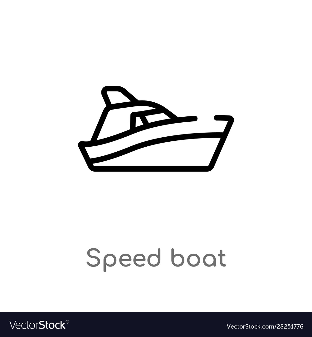 Speed boat line icon Royalty Free Vector Image