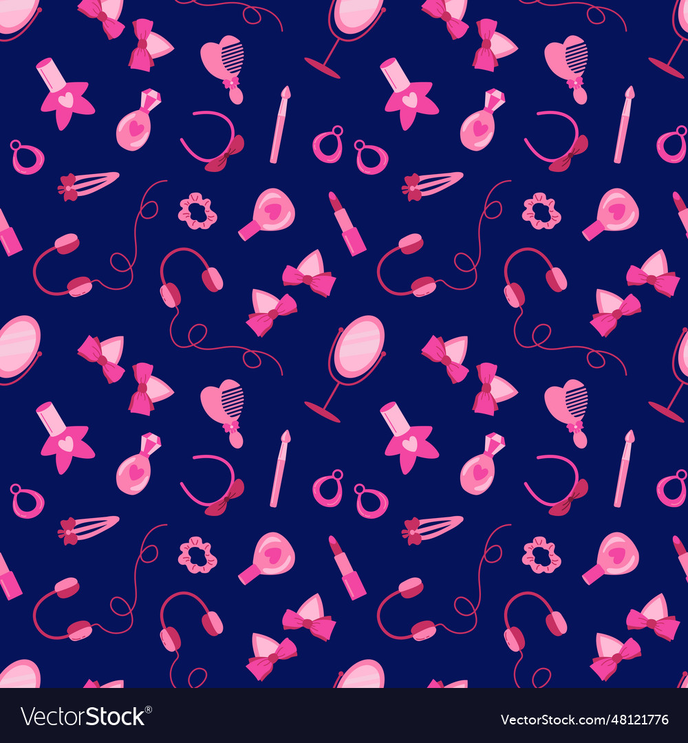 Pink doll seamless pattern Royalty Free Vector Image