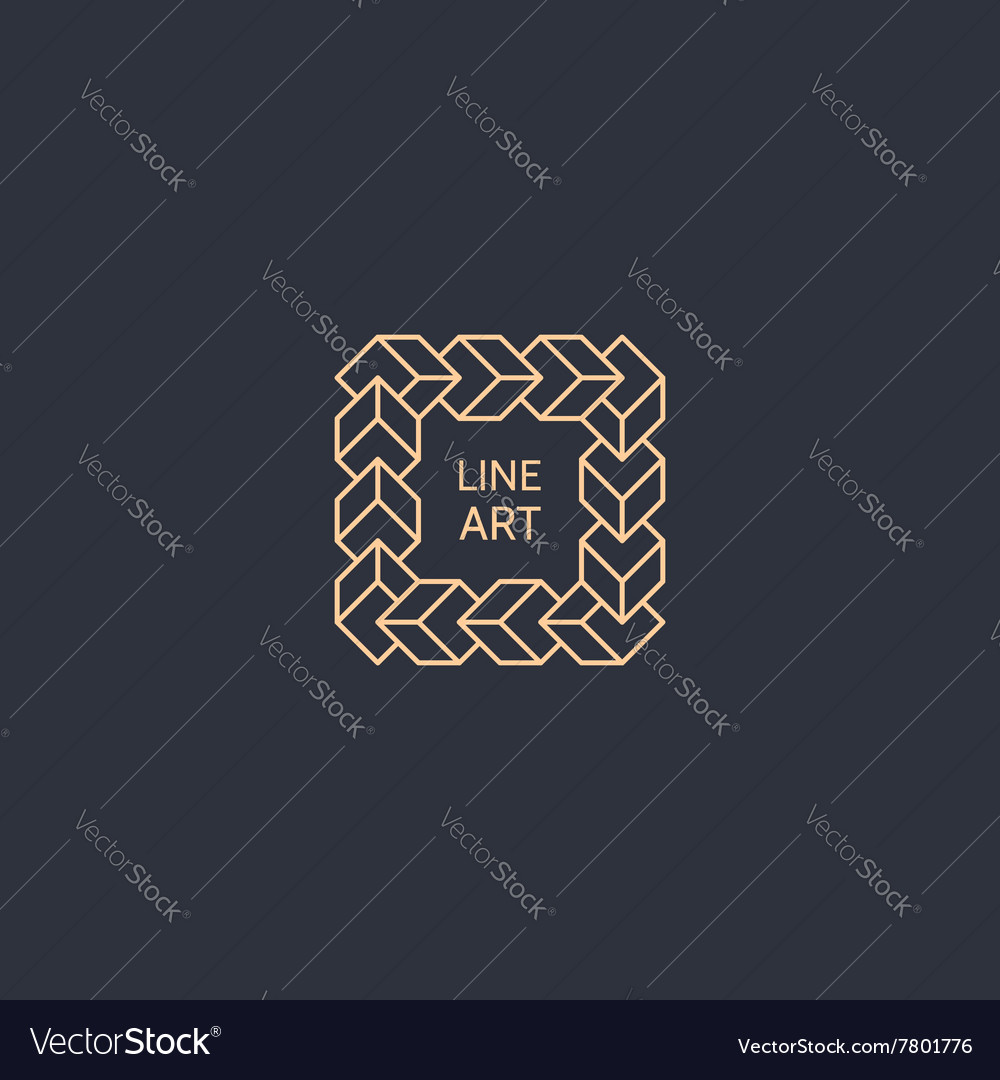 Retro frame with place for text line art design Vector Image