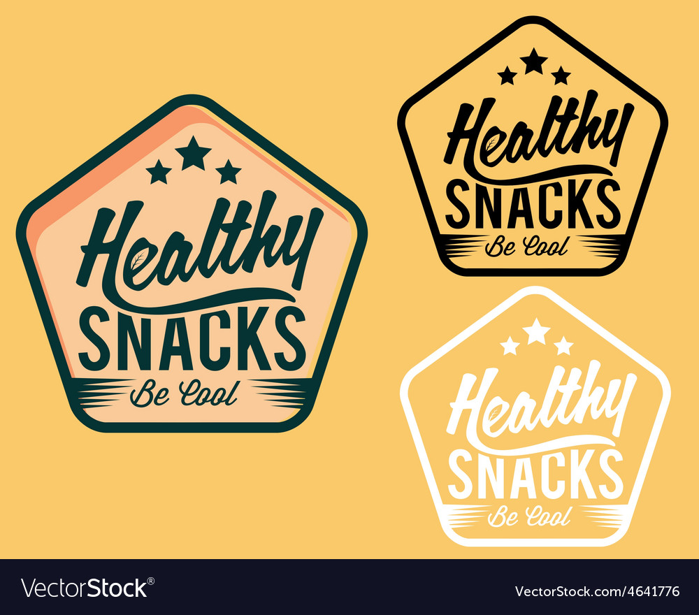 Vintage emblem healthy snaks Royalty Free Vector Image