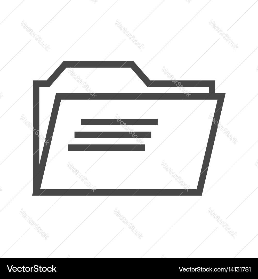 Folder thin line icon Royalty Free Vector Image