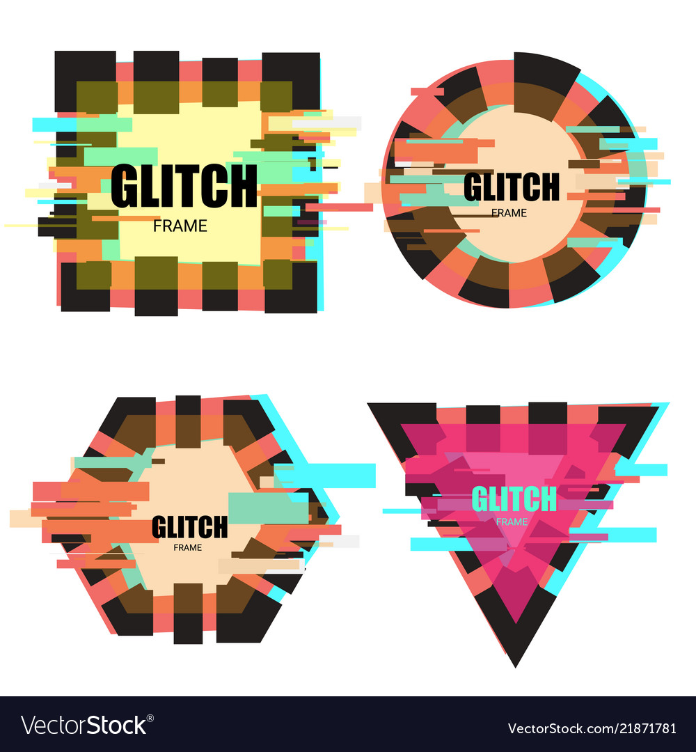 Glitch effects in minimal style Royalty Free Vector Image