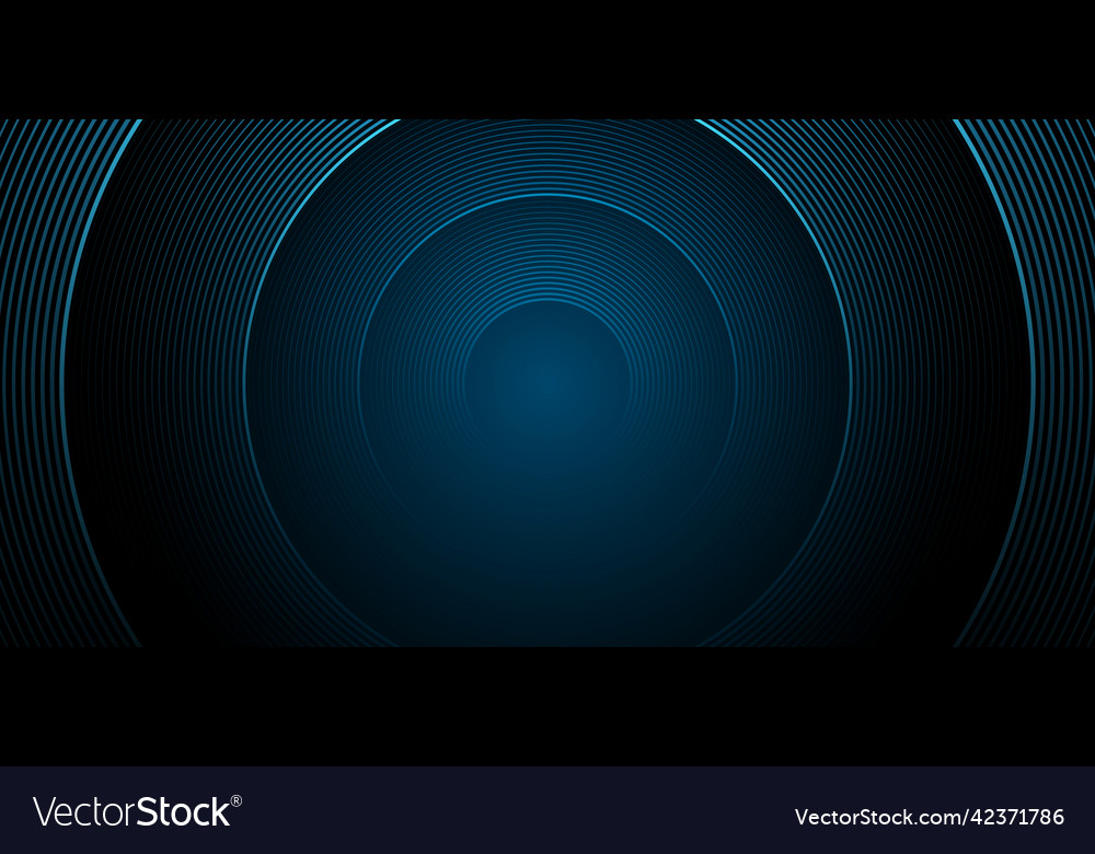 Abstract blue circle line stripes on dark blue Vector Image