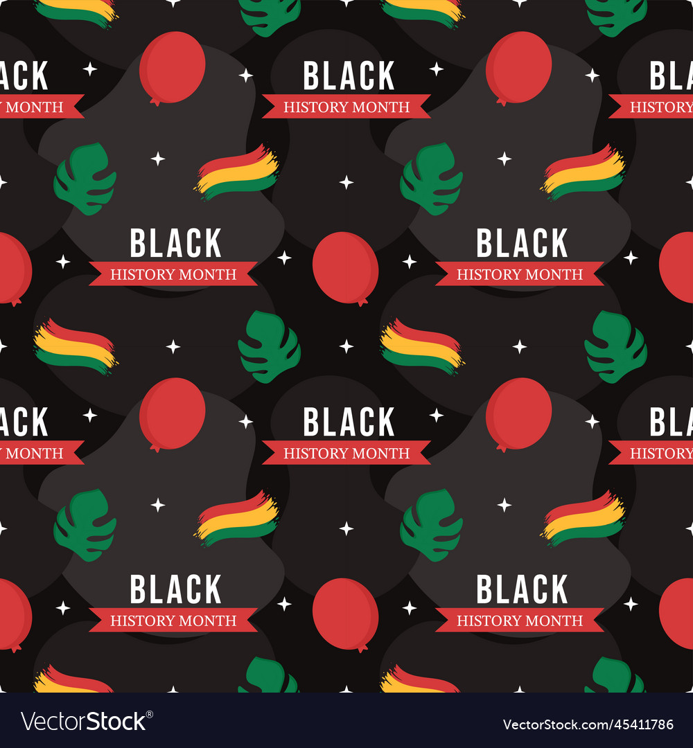 Black History Month Seamless Pattern Of African Vector Image Black History Month Seamless Pattern Of African Vector Image