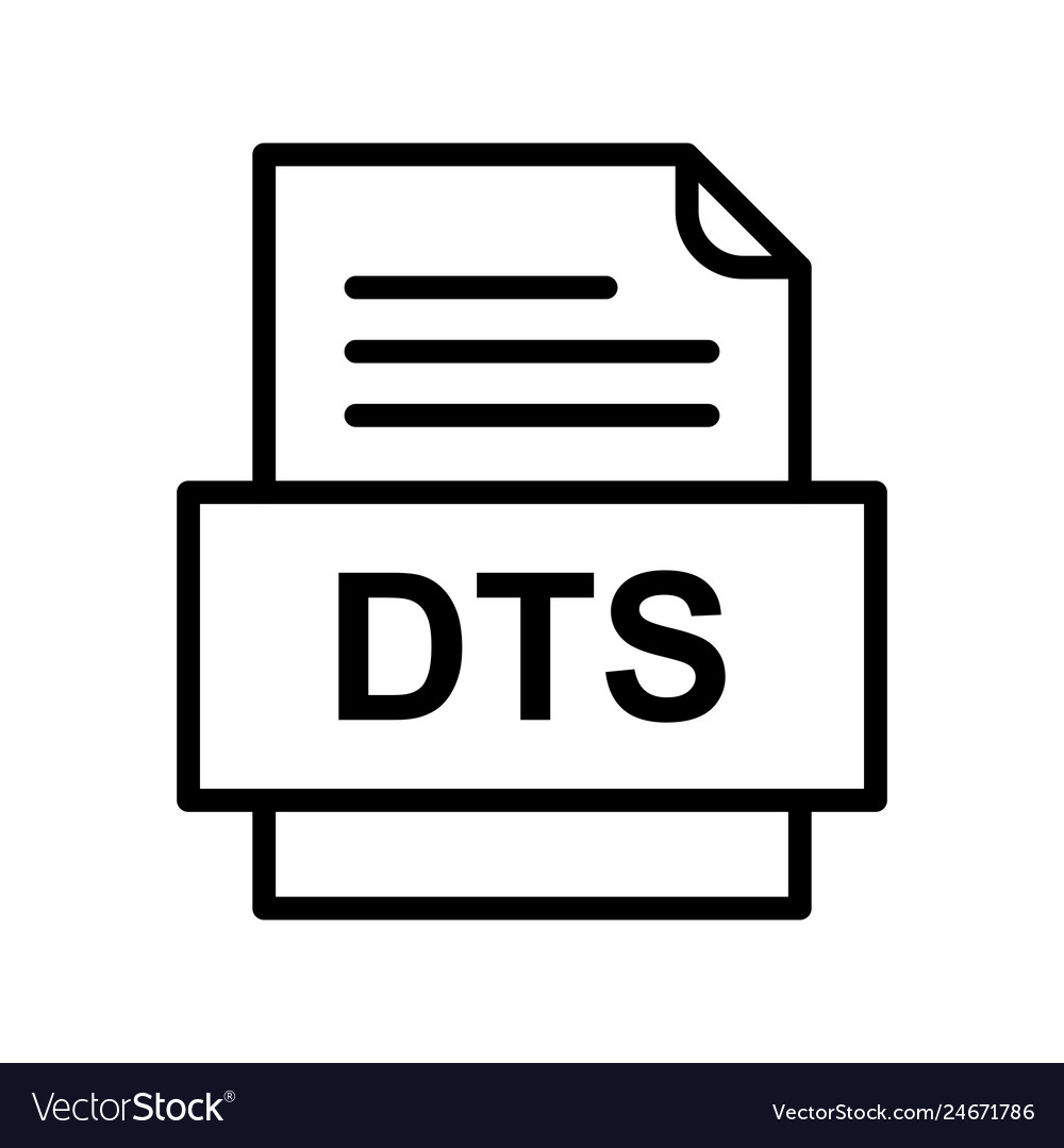 Dts file document icon Royalty Free Vector Image