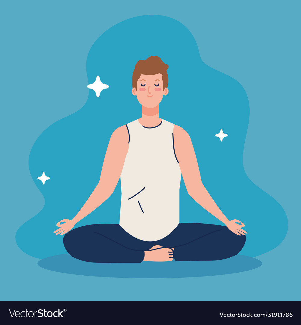 Man meditating concept for yoga meditation Vector Image