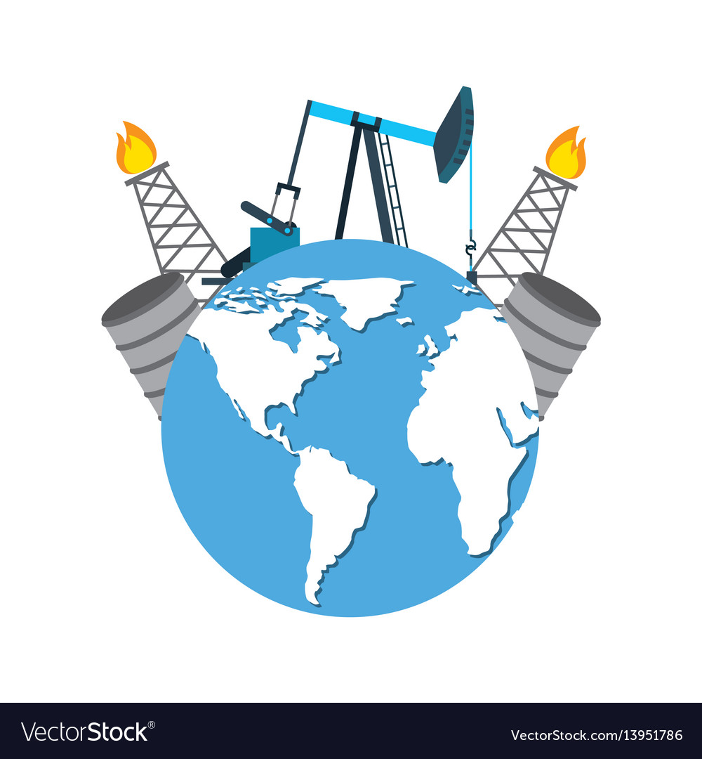 Oil industry business icons Royalty Free Vector Image