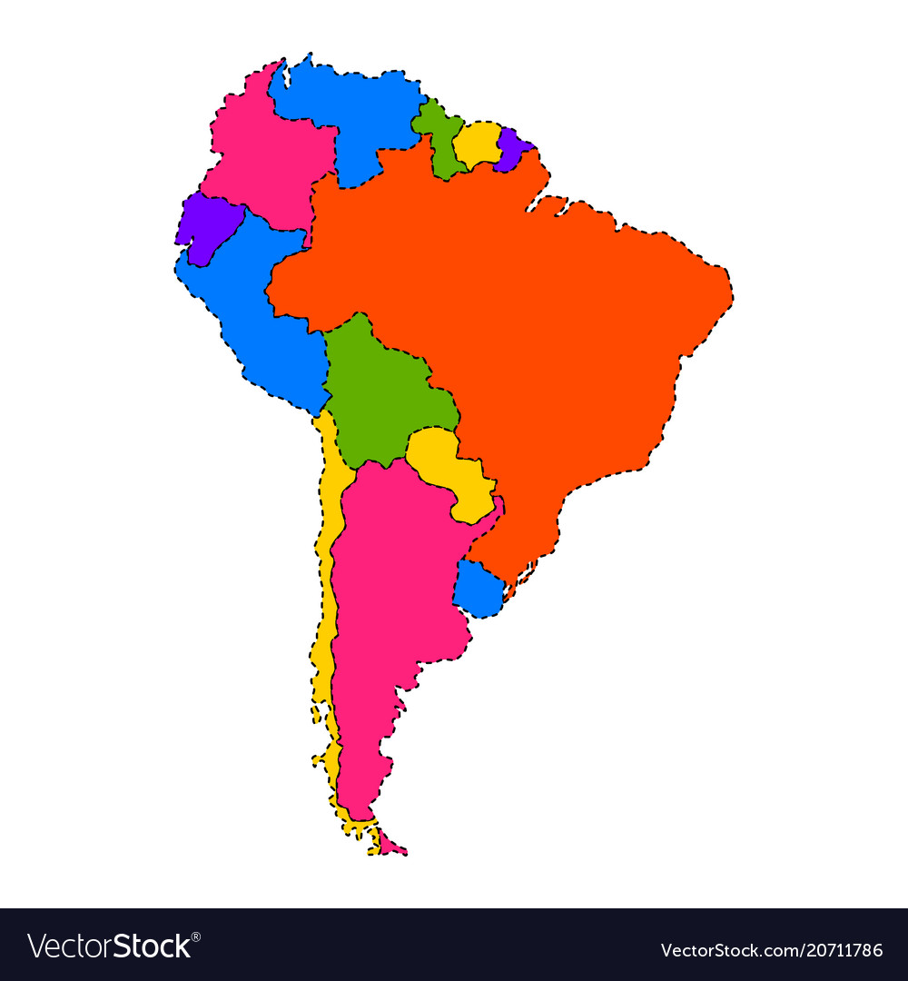 Political map of south america Royalty Free Vector Image