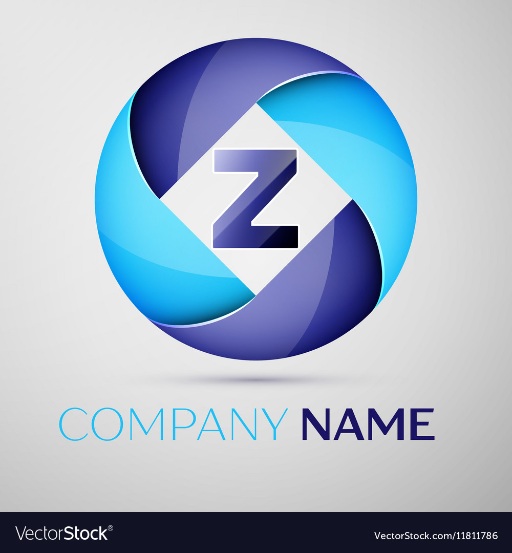 Z letter colorful logo in circle template Vector Image