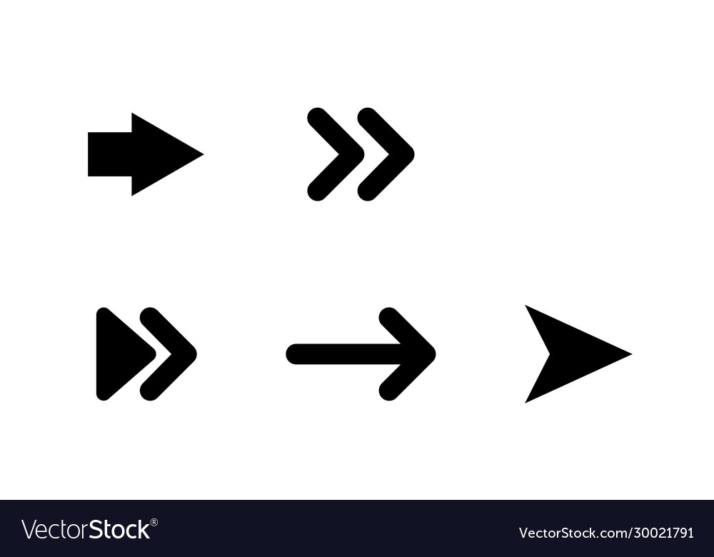 Arrows black icons arrow cursor set Royalty Free Vector