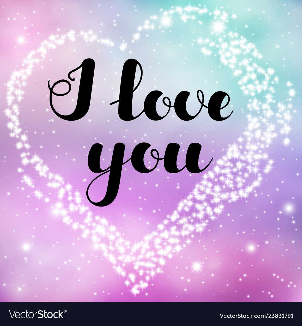 Inspirational lettering i love you black color Vector Image