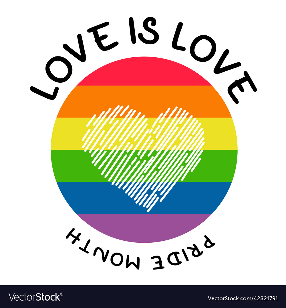 Lgbt pride month love is love lgbtq symbol Vector Image