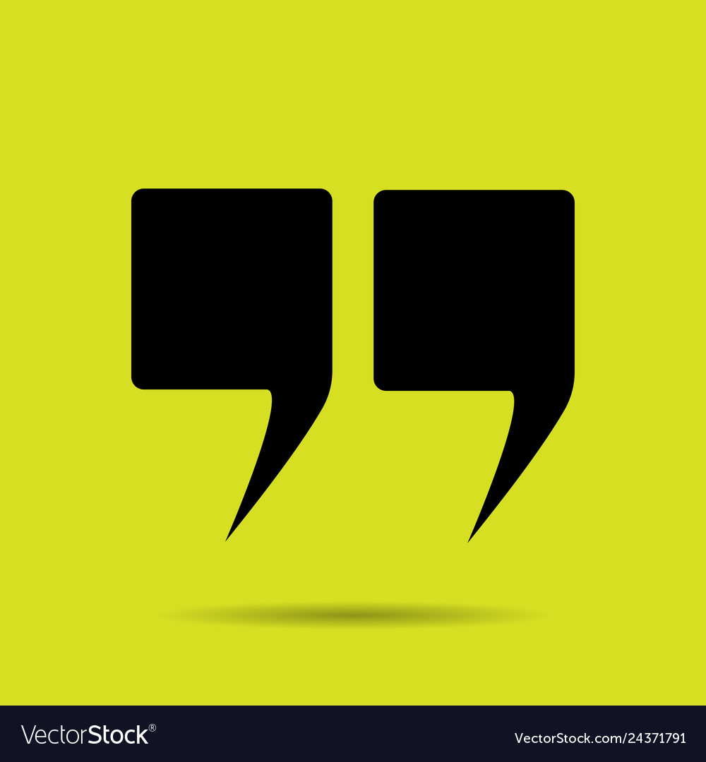 Quotes Icon To Yellow Background Royalty Free Vector Image