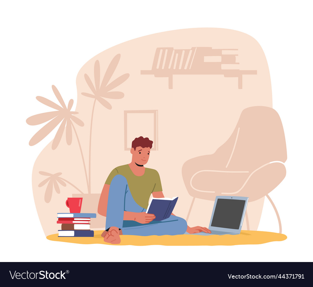 Remote Freelance Work Homeworking Place Concept Vector Image