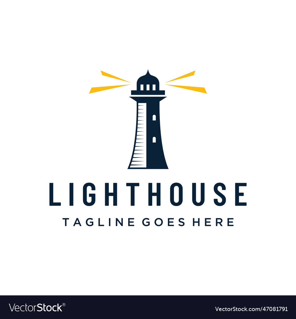 Sea lighthouse tower building creative logo Vector Image