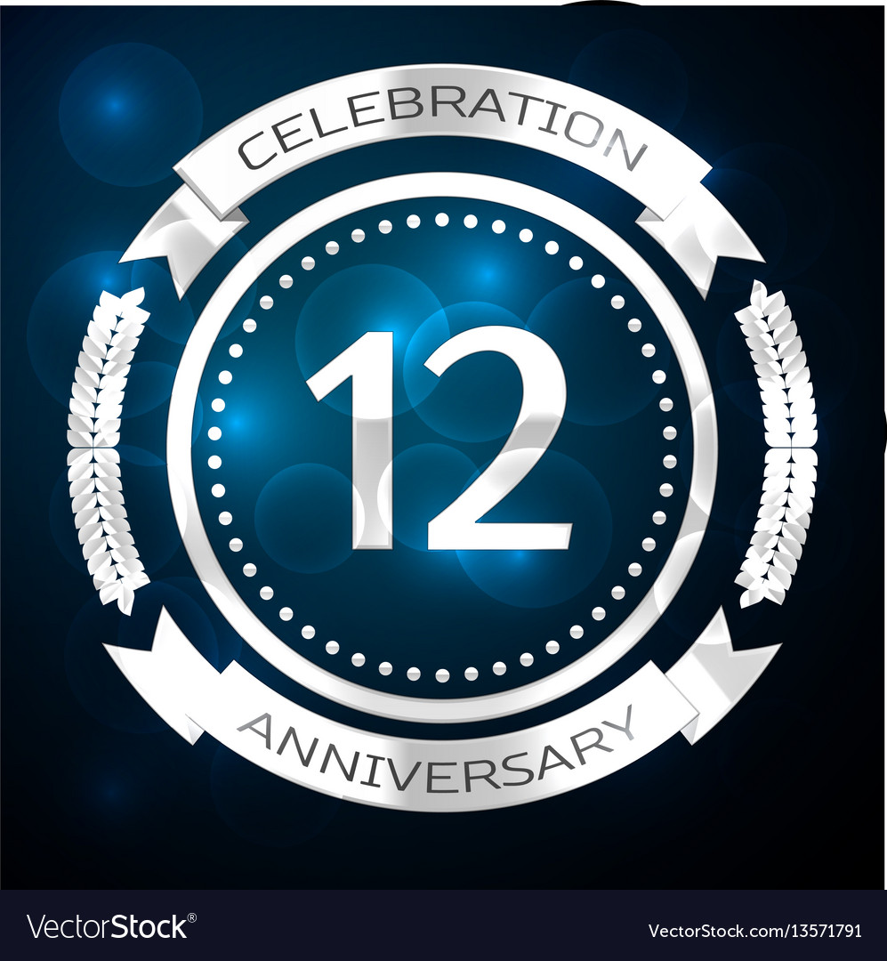 12th year anniversary celebration design Vector Image