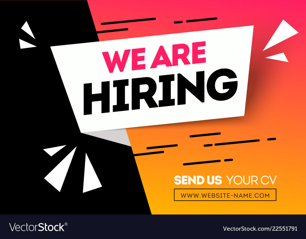 We Are Hiring Recruitment Design Poster Royalty Free Vector