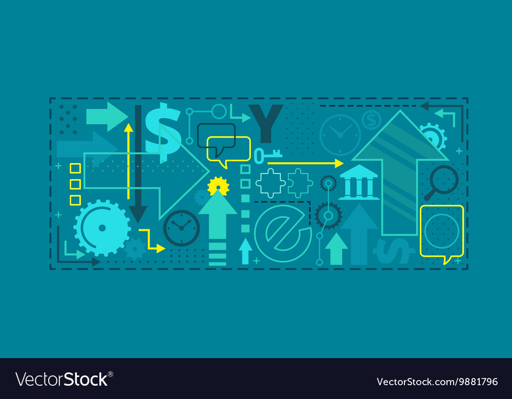 Banner Background Collage Business And Investment Vector Image