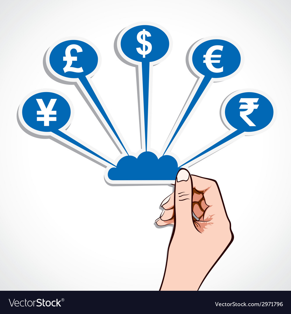 Creative currency symbol icon in hand