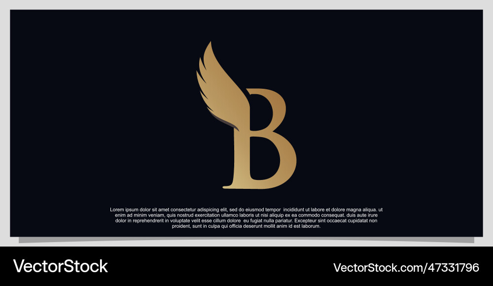 Creative initial letter b logo design with simple Vector Image