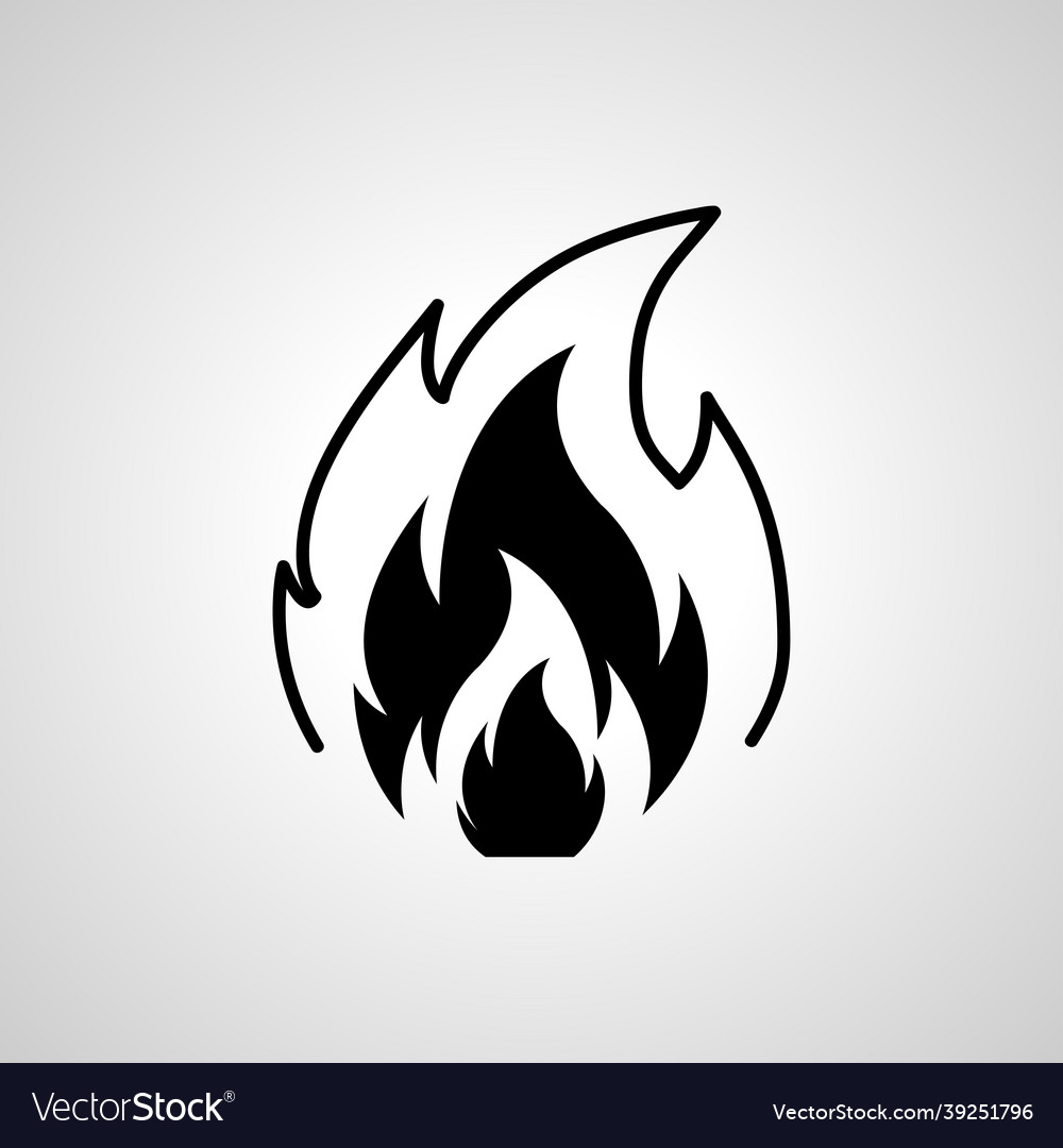 Fire simple icon isolated icon Royalty Free Vector Image