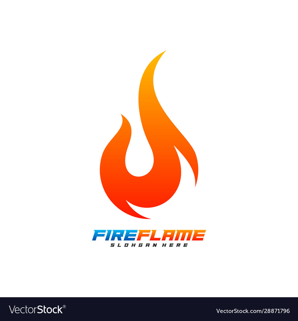 Flame logo design fire template blaze icon Vector Image