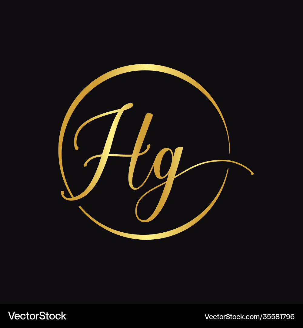 Hg script logo design template initial Royalty Free Vector