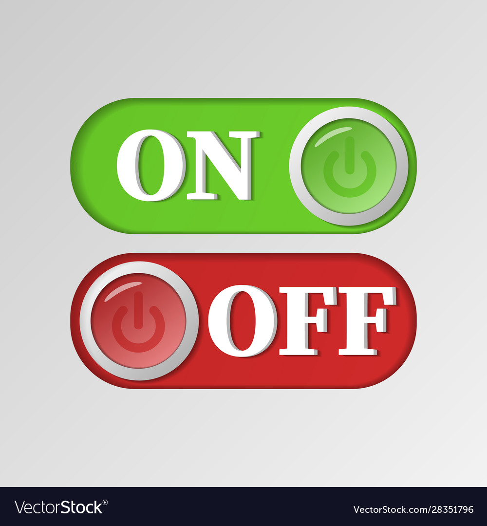 Red and green on and off power buttons Royalty Free Vector