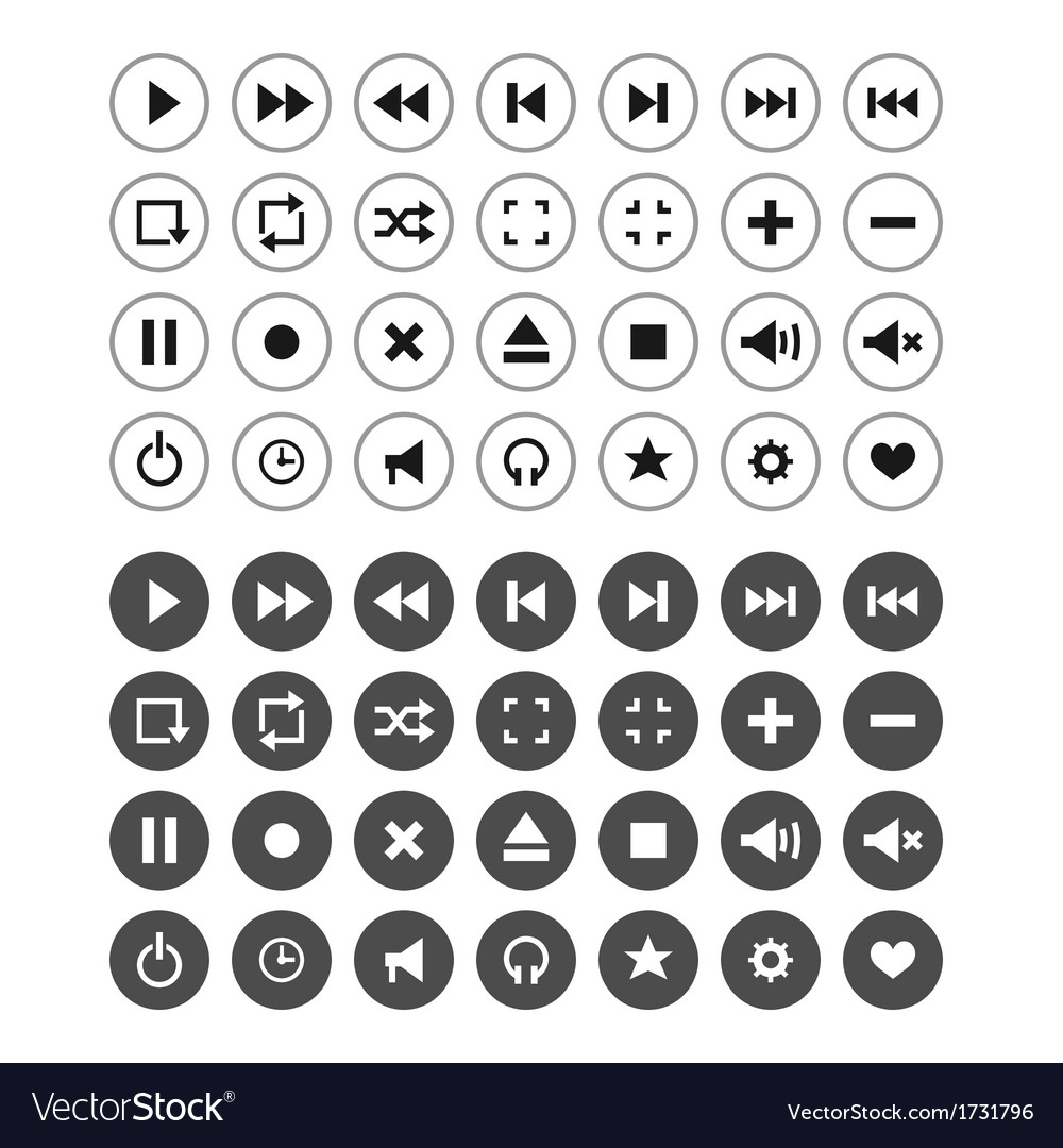 Set audio and video symbols Royalty Free Vector Image