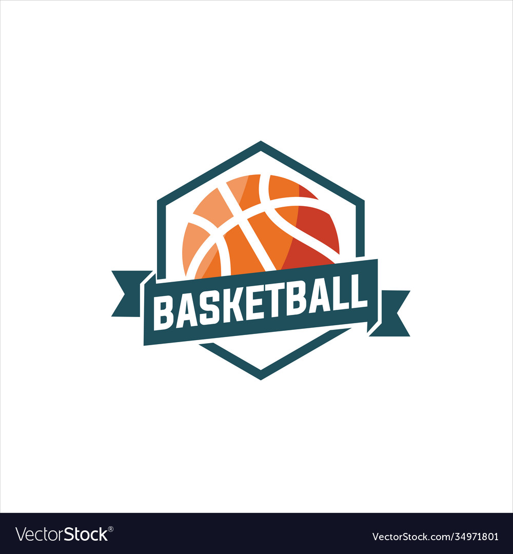 Basketball club logo emblem designs with ball Vector Image