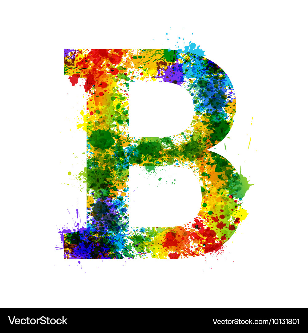 Color paint splashes gradient font Royalty Free Vector Image