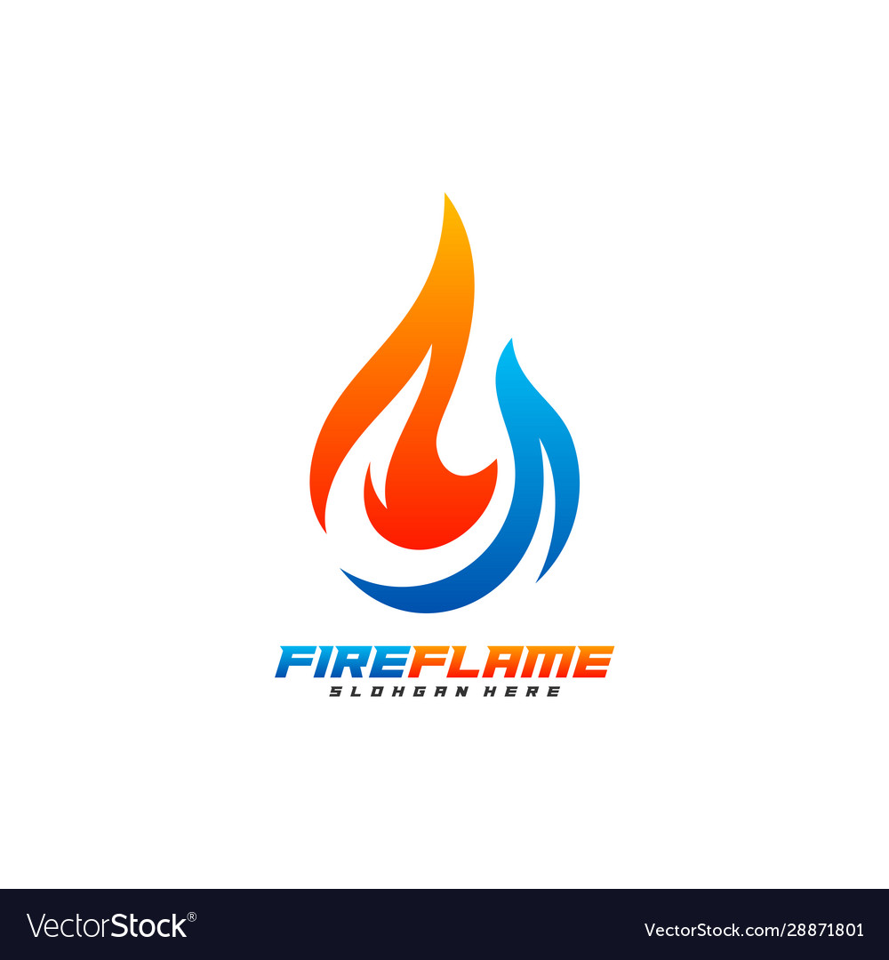 Flame logo design fire logo template blaze icon Vector Image