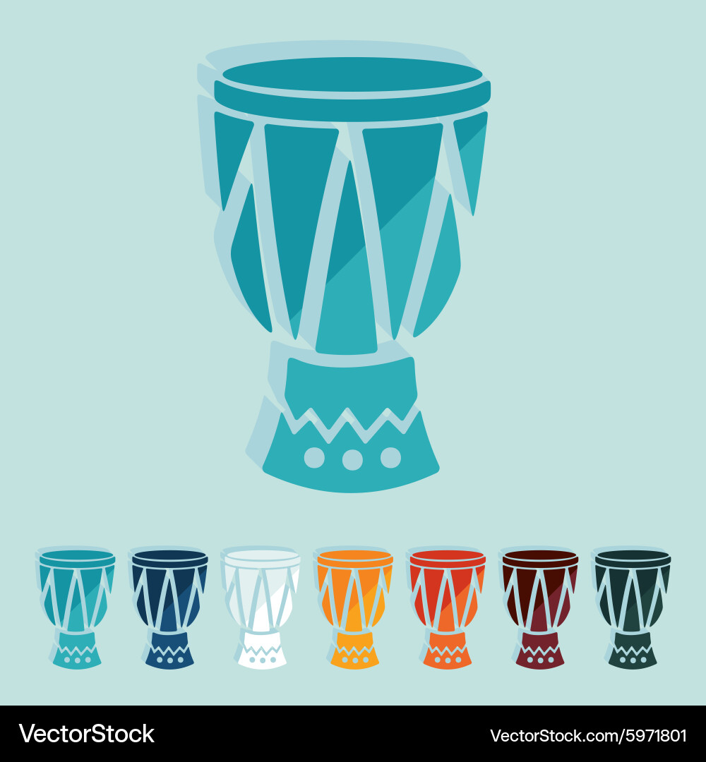 Flat design drum Royalty Free Vector Image - VectorStock