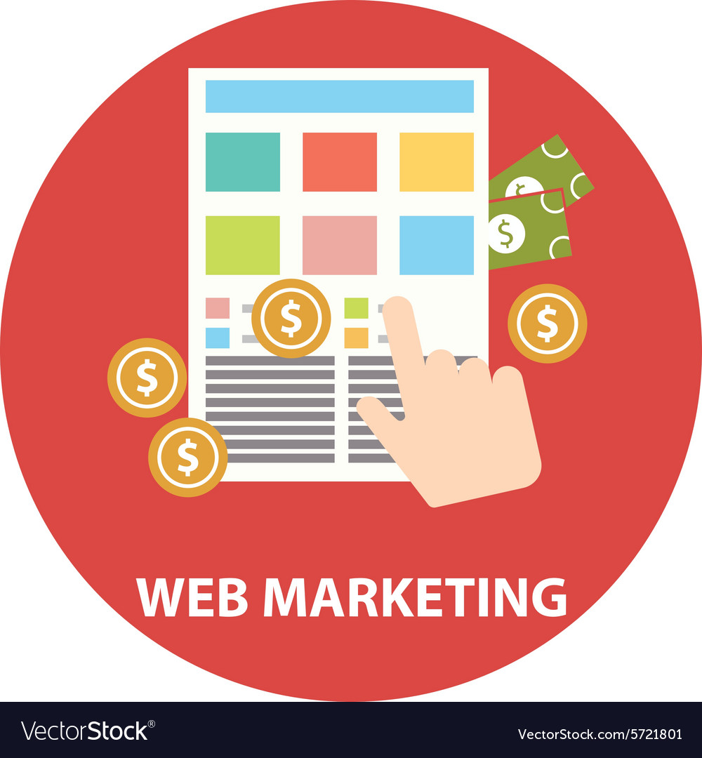 Flat design modern concept of web marketing Vector Image