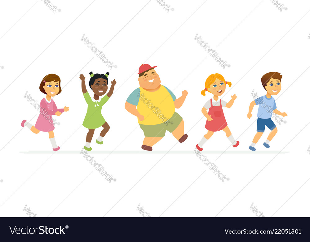 Happy children - cartoon people characters Vector Image Happy children - cartoon people characters Vector Image
