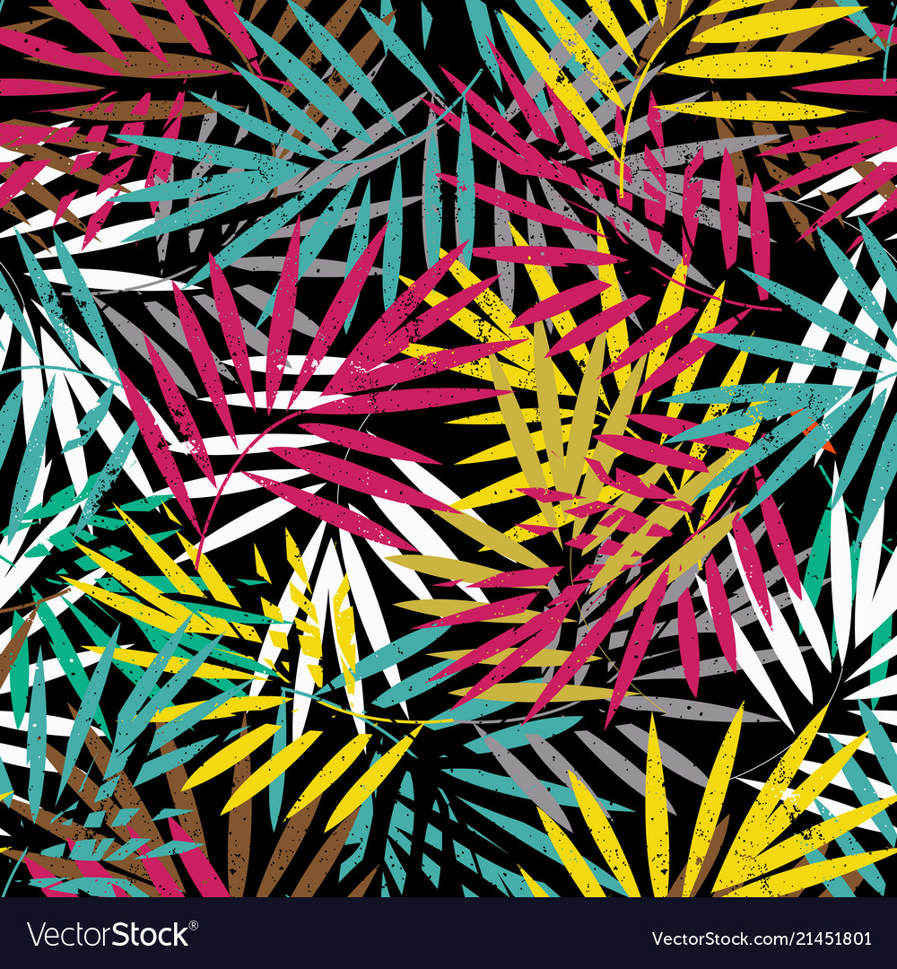 Seamless pattern with palm leaves