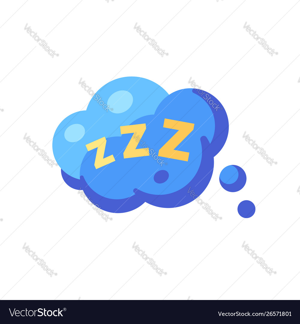 Speech Bubble With Zzz Sleep Flat Icon Royalty Free Vector