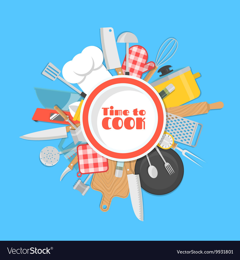 Time to cook background Royalty Free Vector Image