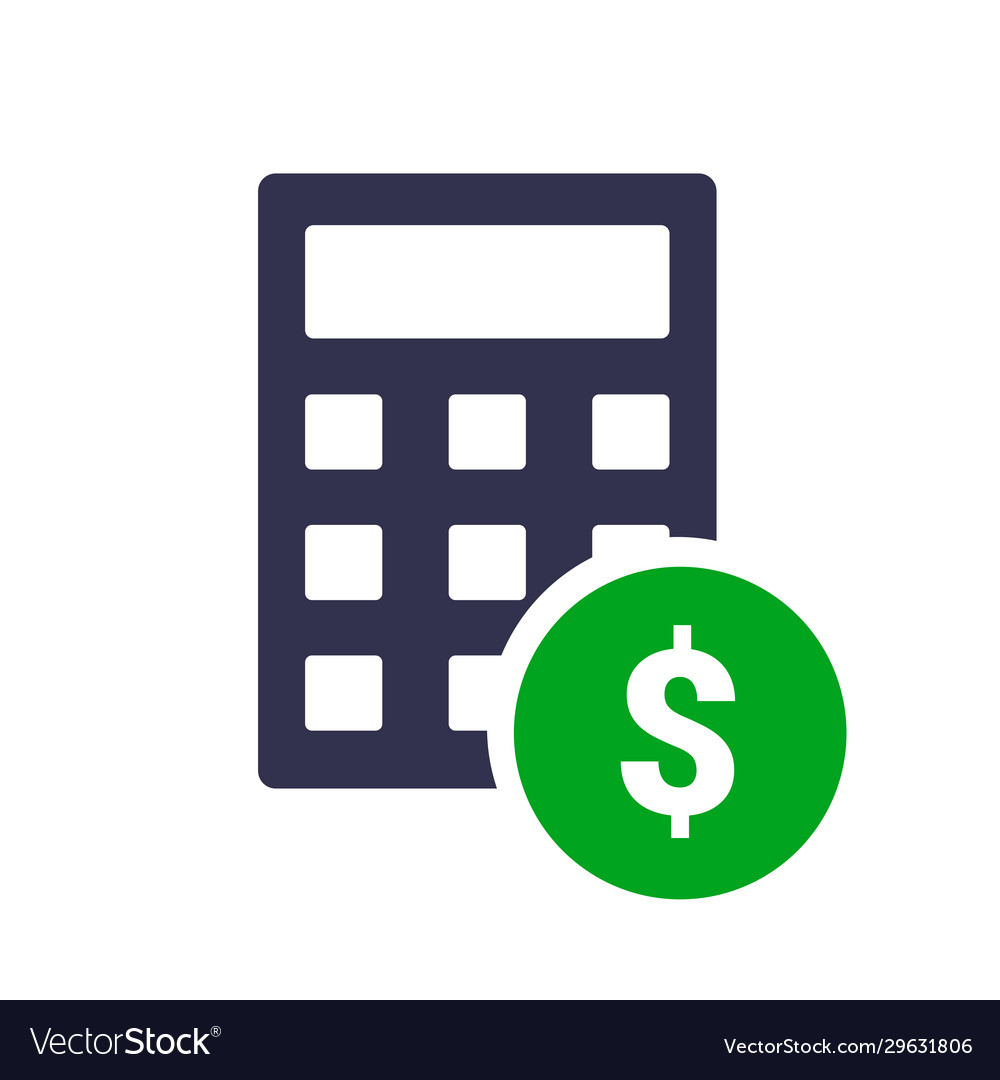 Calculator with money icon savings