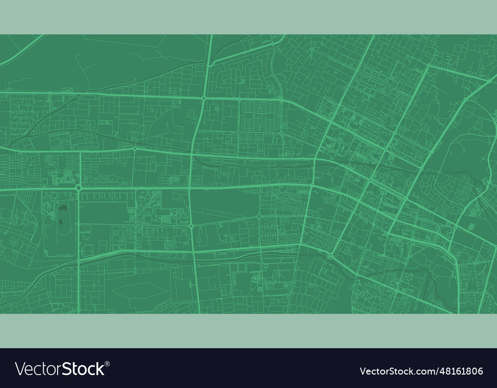 Detailed map poster of al ain city linear print Vector Image