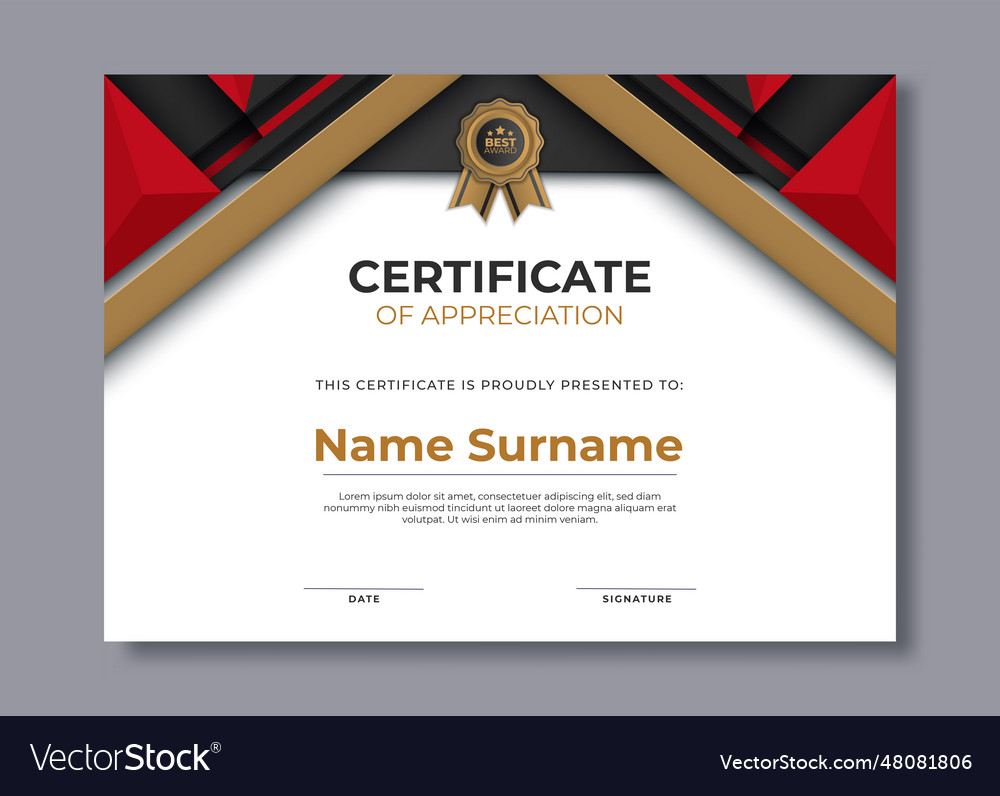 Elegant certificate of achievement template Vector Image