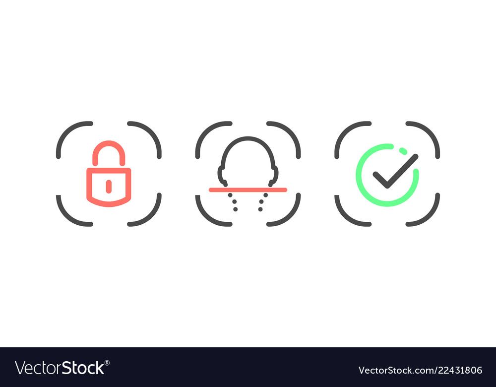 Facial recognition system linear design elements