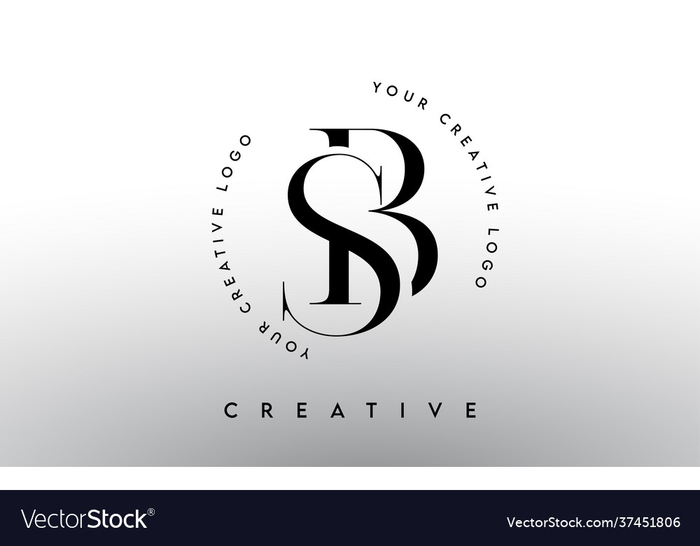 Sb letter logo design with serif typography font Vector Image