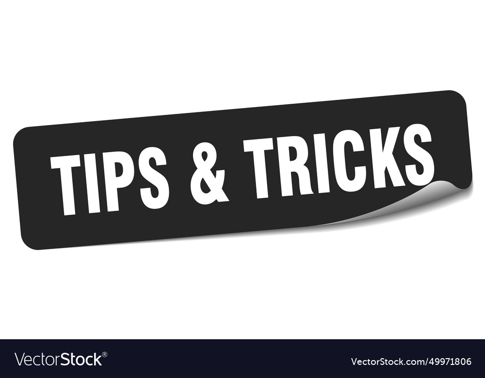 Tips tricks sticker label Royalty Free Vector Image