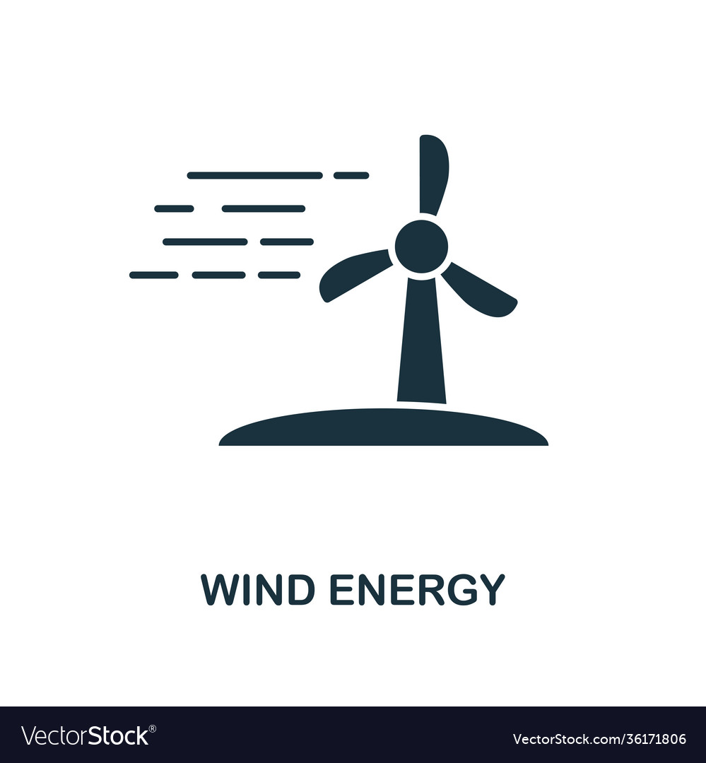 Wind energy icon monochrome style design from Vector Image