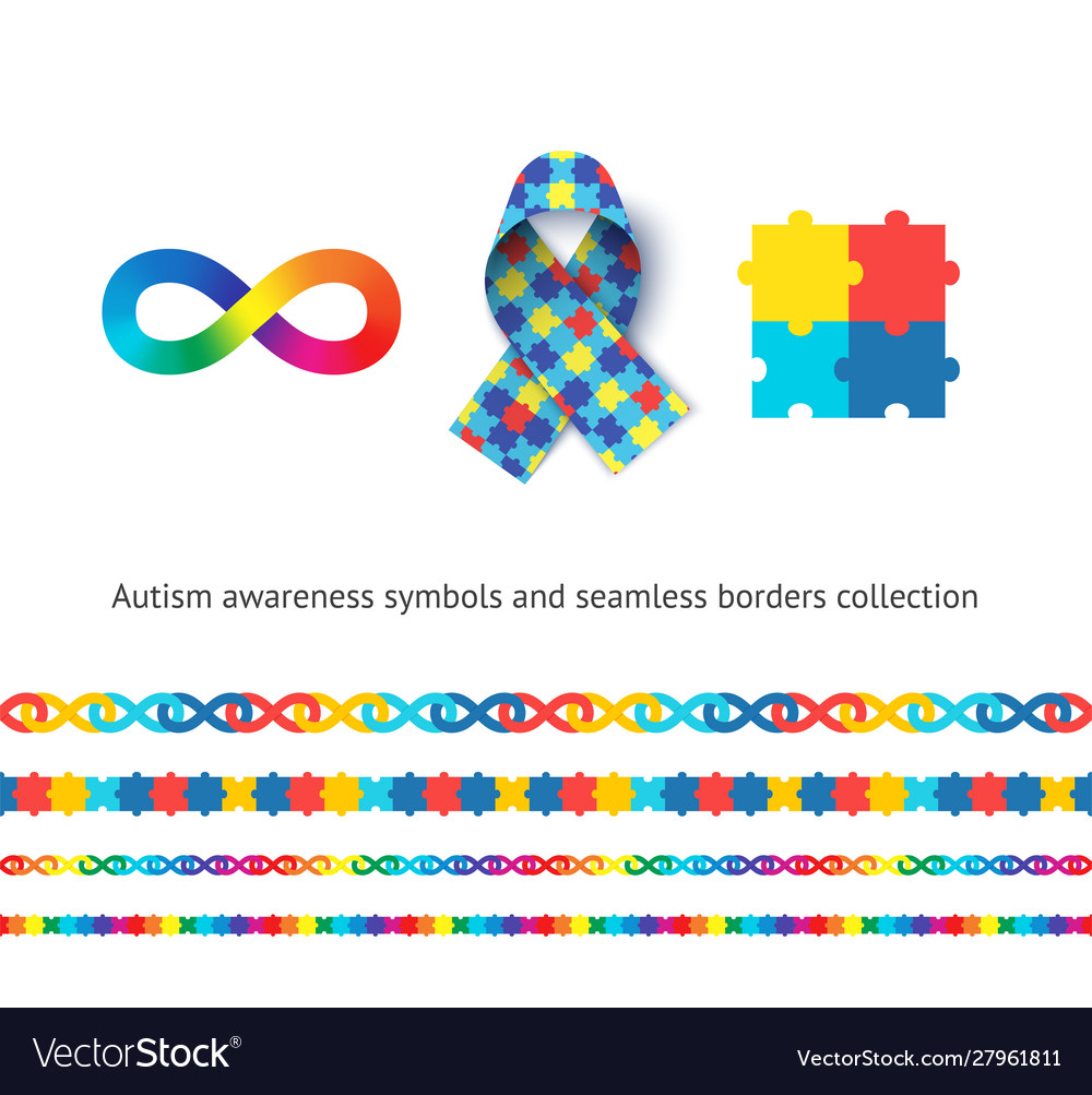 autism-awareness-symbols-and-seamless-borders-set-vector-image