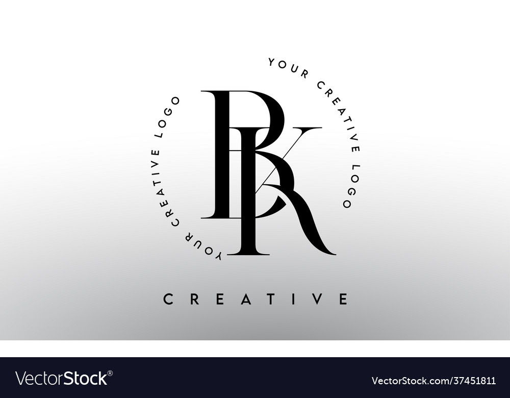 Bk letter logo design with serif typography font Vector Image