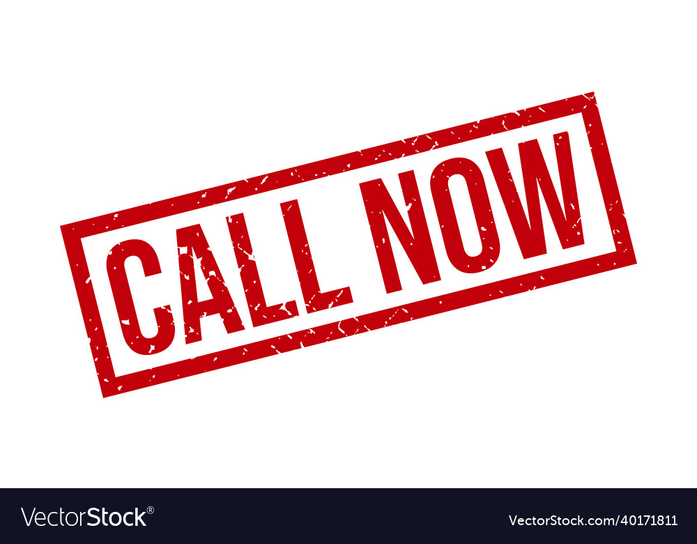 Call now rubber grunge stamp seal stock Royalty Free Vector